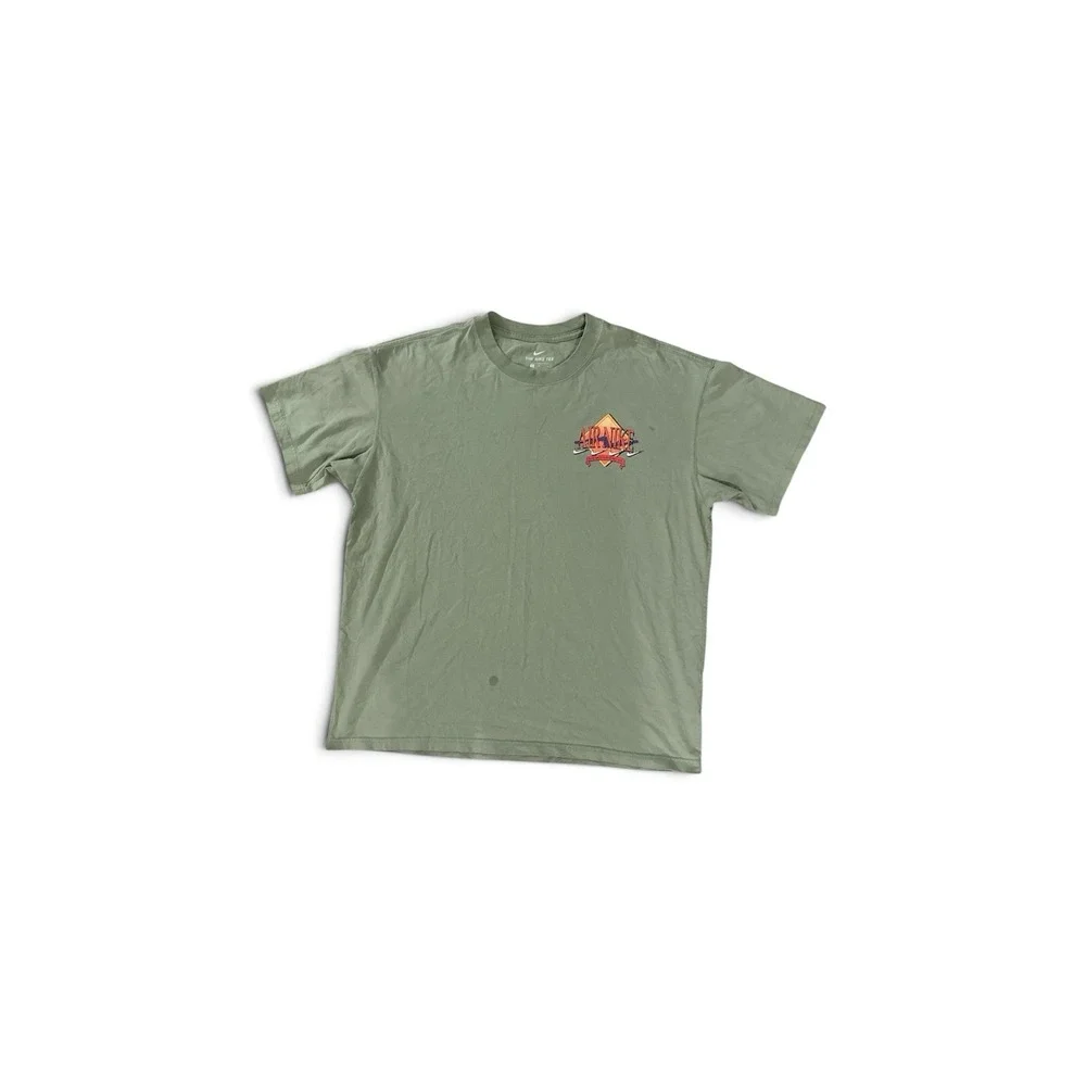 The Nike Tee Men Flat Green Sz L DNA Air Light Big Chest Logo Crewneck DD1376006